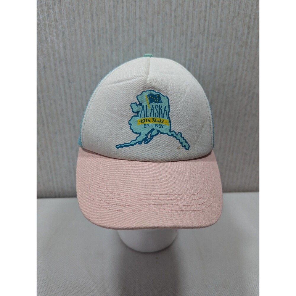 Alaska 49th State Pastel Pink Snapback Hat Cap